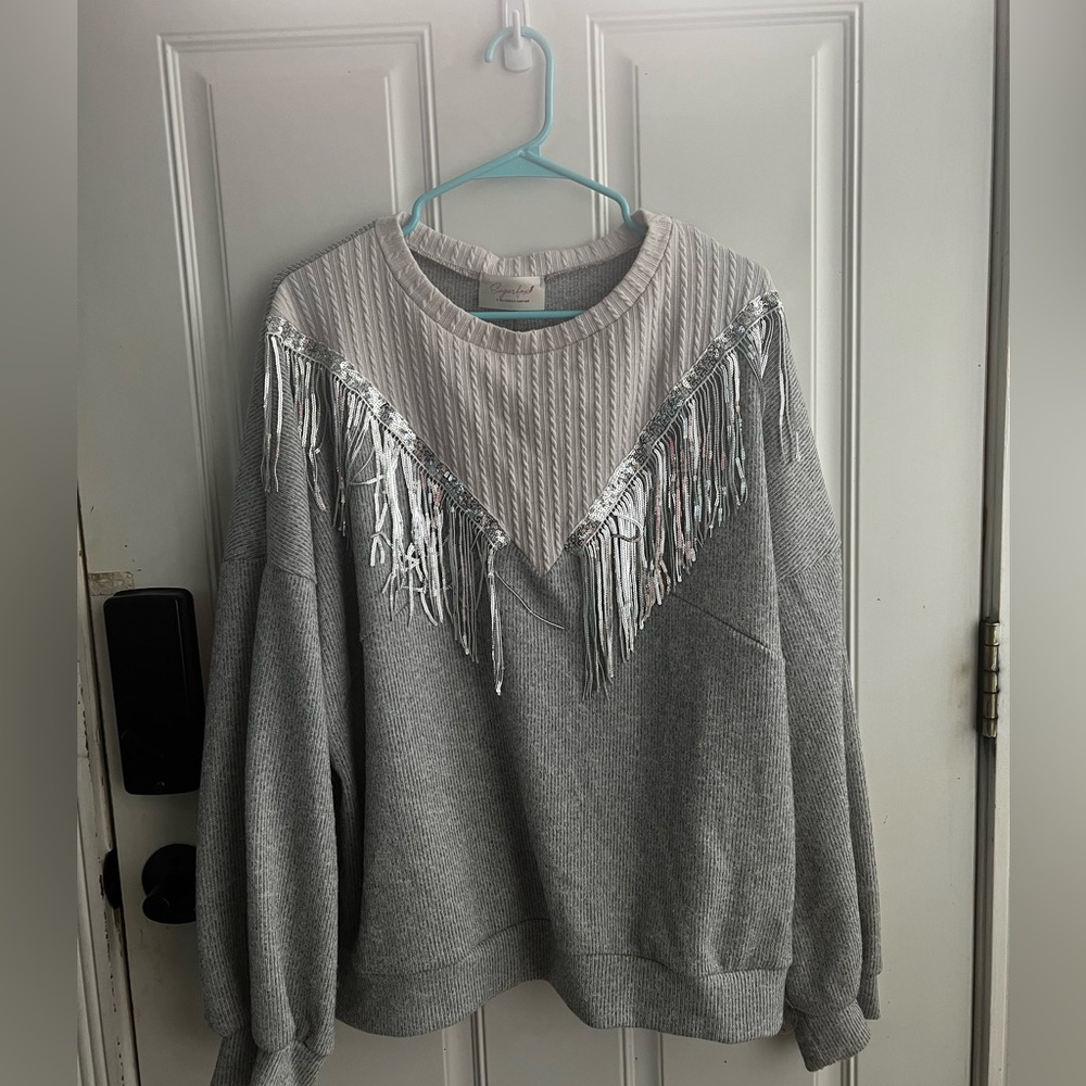 Sparkle Fringe Sweatshirt